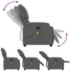 vidaXL Electric Massage Recliner Chair Dark grey Polyester, metal, plywood