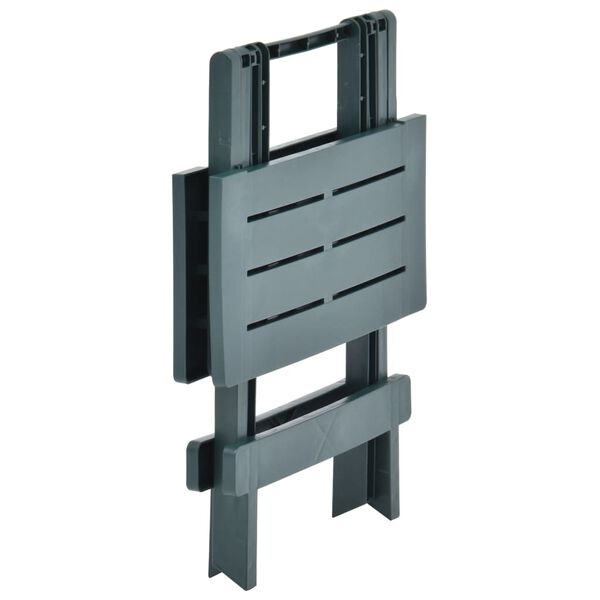 vidaXL Garden Table Green Plastic 17.7 x 16.9 x 19.7 in Foldable