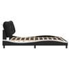 vidaXL Bed Frame without Mattress "Hvar" Black and White 76"x79.9" Faux Leather