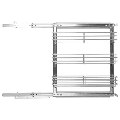 vidaXL 3-Tier Pull-out Kitchen Wire Basket Silver 18.5"x4.3"x22"