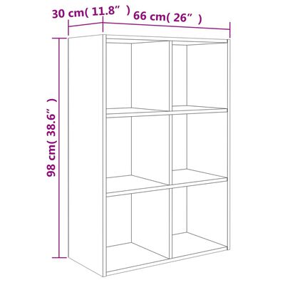 vidaXL Book Cabinet/Sideboard Sonoma Oak 26"x11.8"x38.5" Engineered Wood