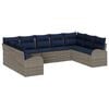 vidaXL Sofa Set with Cushion Grey Synthetic: Poly Rattan