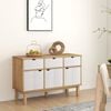 vidaXL Sideboard Brown and white Solid pine wood, engineered wood Medium