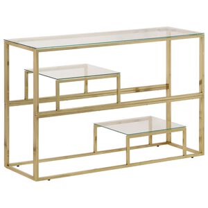 vidaXL Console Table Gold Stainless Steel and Tempered Glass