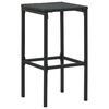 vidaXL Garden Bar Set Black PE Rattan Medium Footrest Garden Bar Set