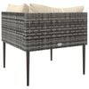 vidaXL Garden Corner Sofa Gray, Beige PE rattan, Steel, Polyester