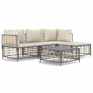 vidaXL Garden Lounge Set Anthracite, Beige