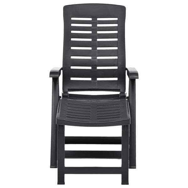 vidaXL Folding Sun Lounger Plastic Anthracite
