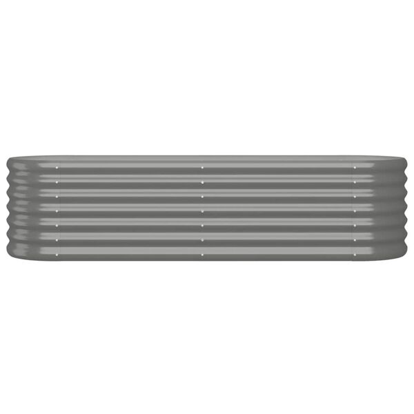 vidaXL Garden Raised Bed Grey Powder-coated steel 59.8 x 15.7 x 14.2 in