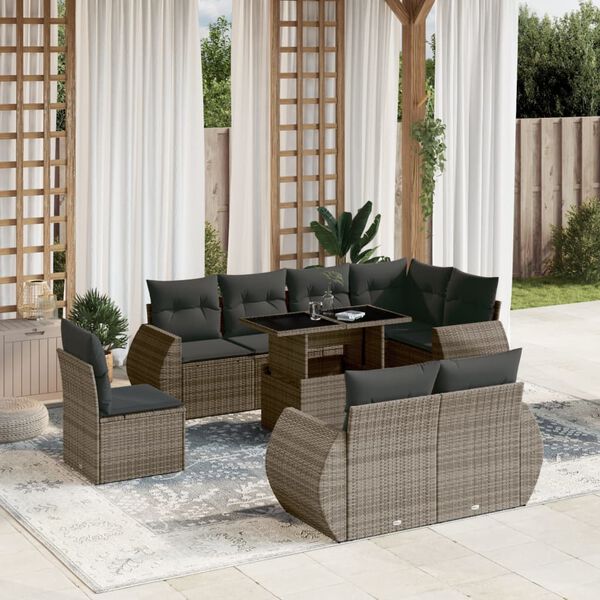 vidaXL Garden Sofa Set Light Grey