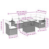 vidaXL Garden Sofa Set Grey PE rattan 7-piece set Modular