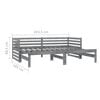 vidaXL Day Bed Grey Solid Pinewood 2x