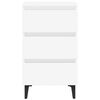 vidaXL Bed Cabinet White Engineered wood, metal Medium Bedside Table