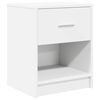 vidaXL Bedside Cabinet White Engineered wood Medium Bedside Cabinet