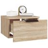 vidaXL Wall-mounted Bedside Cabinet Set of 2 Sonoma oak Engineered wood