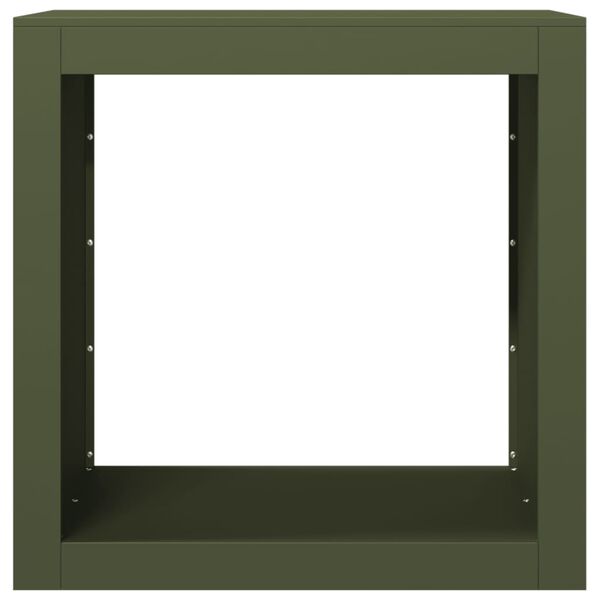 vidaXL Firewood Rack Green 23.6x15.7x23.6" Steel