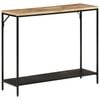 vidaXL Console Table Black, Mango Wood Solid Mango Wood, Iron