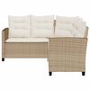 vidaXL Garden Sofa Beige PE rattan, powder-coated steel, tempered glass