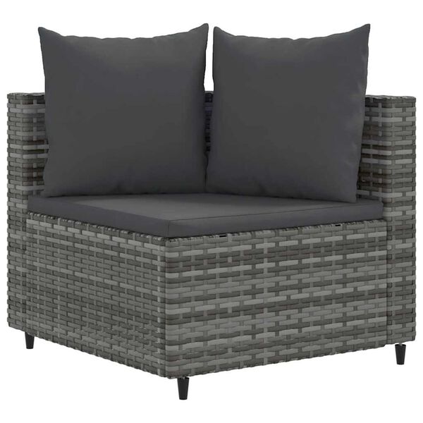 vidaXL Patio Sofa Set Set of 3 Grey, Anthracite