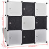 Black-white Storage Cube Organizer 9 Compartments 43.3"x14.6"x43.3"