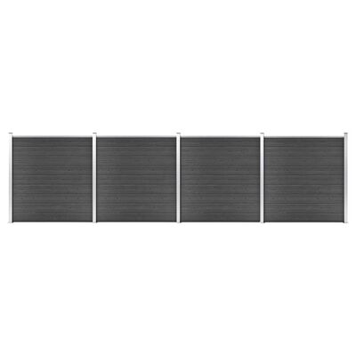 vidaXL Fence Panel Set WPC 275.2"x73.2" Black