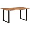 vidaXL Dining Table Acacia with Black Legs Solid Acacia Wood