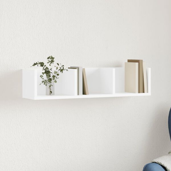 vidaXL Wall Cabinet White Engineered wood 29.5 in wide Floating Cabinet