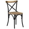 vidaXL Cross Chair Set of 6 Black Solid Mango Wood Medium Durable