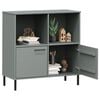 vidaXL Bookcase Grey Solid Pine Wood Medium Bookcase Rectangular
