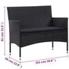 vidaXL Sofa Set Black PE (polyethylene) rattan Medium Removable Covers