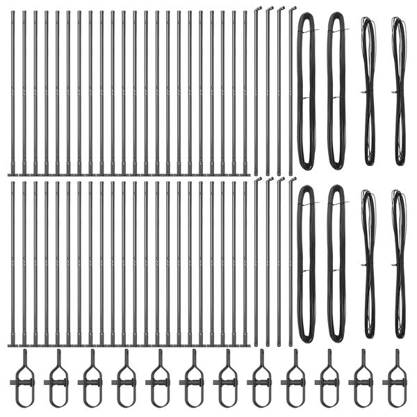 vidaXL Fence Post Other 52 pcs Grey 1.26 x 1.26 x 32.87 in Steel