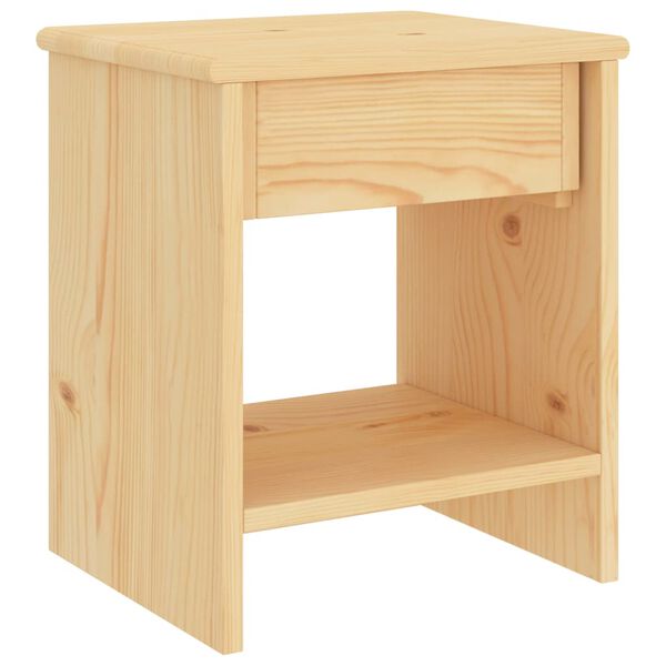 vidaXL Bedside Cabinet Natural 13.8"x11.8"x15.7" Solid Pinewood