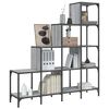 vidaXL Bookcase Grey Sonoma Engineered Wood, Metal Medium