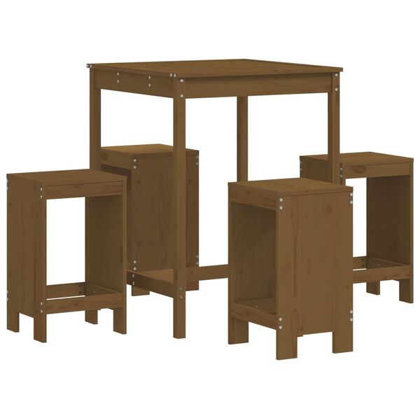 vidaXL Garden Bar Set Honey brown Solid pine wood Medium Minimalistic