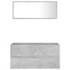 vidaXL Bathroom Furniture Set Concrete Grey Engineered Wood