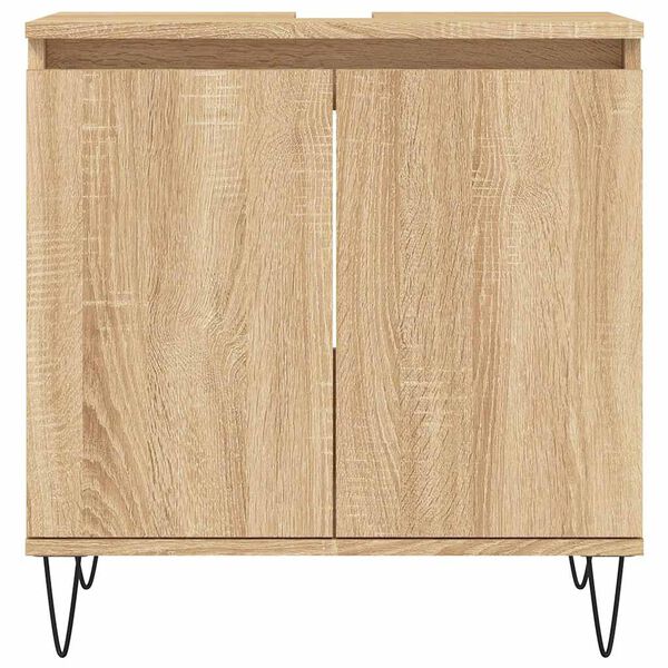 vidaXL Bathroom Cabinet Sonoma Oak Engineered Wood 22.8 x 13.0 x 23.6 in