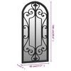vidaXL Garden Mirror Black Iron, Glass 39.4 x 17.7 in Decorative Inlays