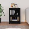 vidaXL Book Cabinet Black Solid pine wood Compact Book Cabinet