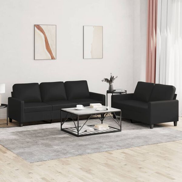 vidaXL Sofa Set Black
