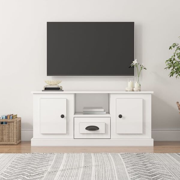vidaXL TV Cabinet High gloss white Engineered wood TV Cabinet