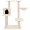 vidaXL Cat Tree Cream Engineered wood, plush, sisal Large Cat Tree
