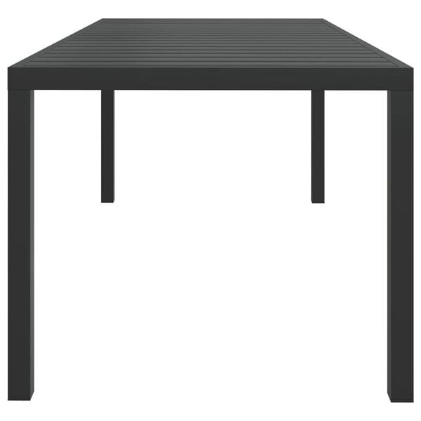 vidaXL Garden Dining Table Black Aluminum and WPC