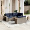 vidaXL 11 Piece Patio Sofa Set with Cushions Gray Poly Rattan