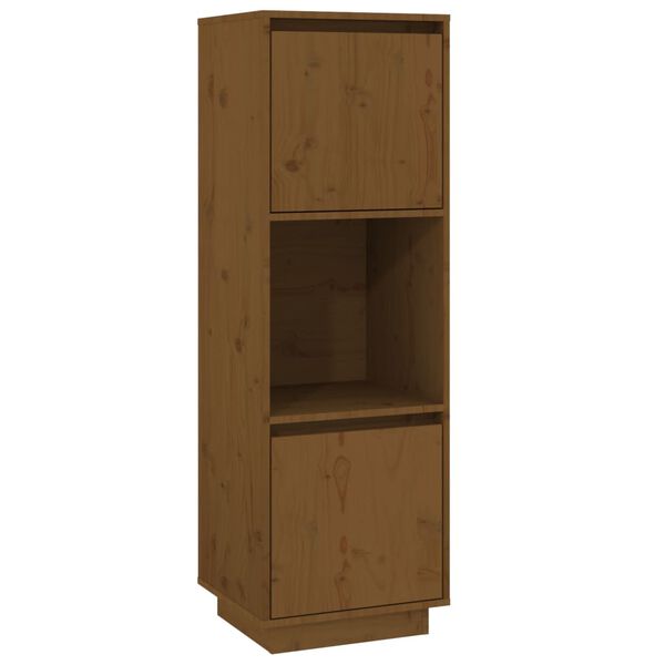 vidaXL Highboard Honey Brown Solid Pine Wood Tall Cabinet Rectangular