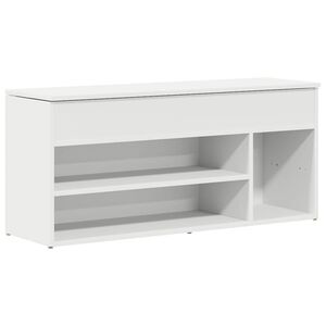 vidaXL Shoe Bench White Engineered wood Large Contemporary