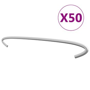 vidaXL Gabion Hooks 50 pcs Galvanized Steel 11.8"