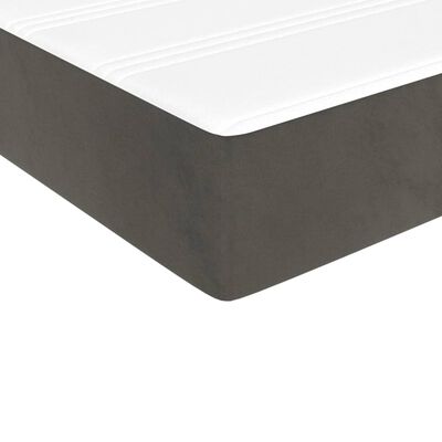 vidaXL Box Spring Bed with Mattress Dark Gray 53.9"x74.8" Full Velvet