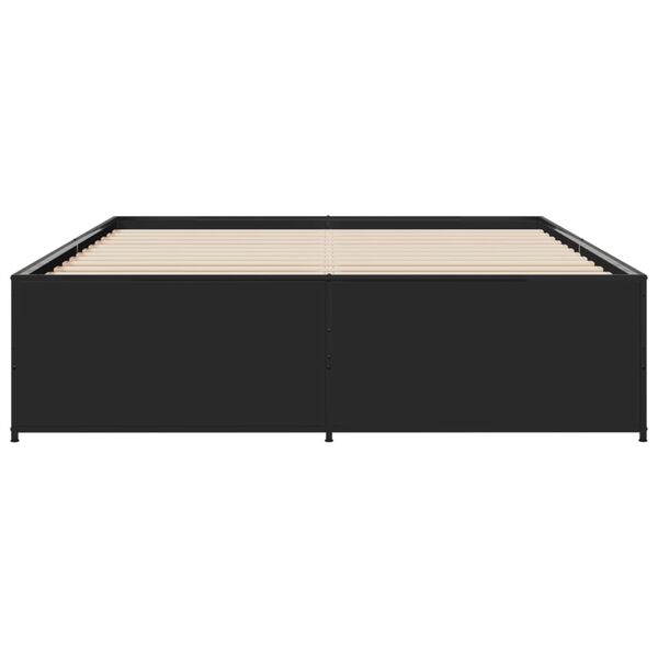 vidaXL Bed Frame Black Engineered Wood and Metal King Durable