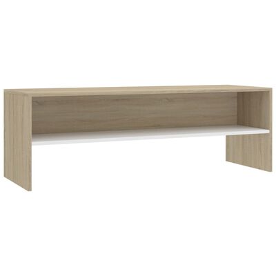 vidaXL TV Cabinet White and Sonoma Oak 47.2"x15.7"x15.7" Engineered Wood