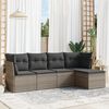 vidaXL Garden Sofa Set Grey PE rattan Medium Modular Garden Sofa Set